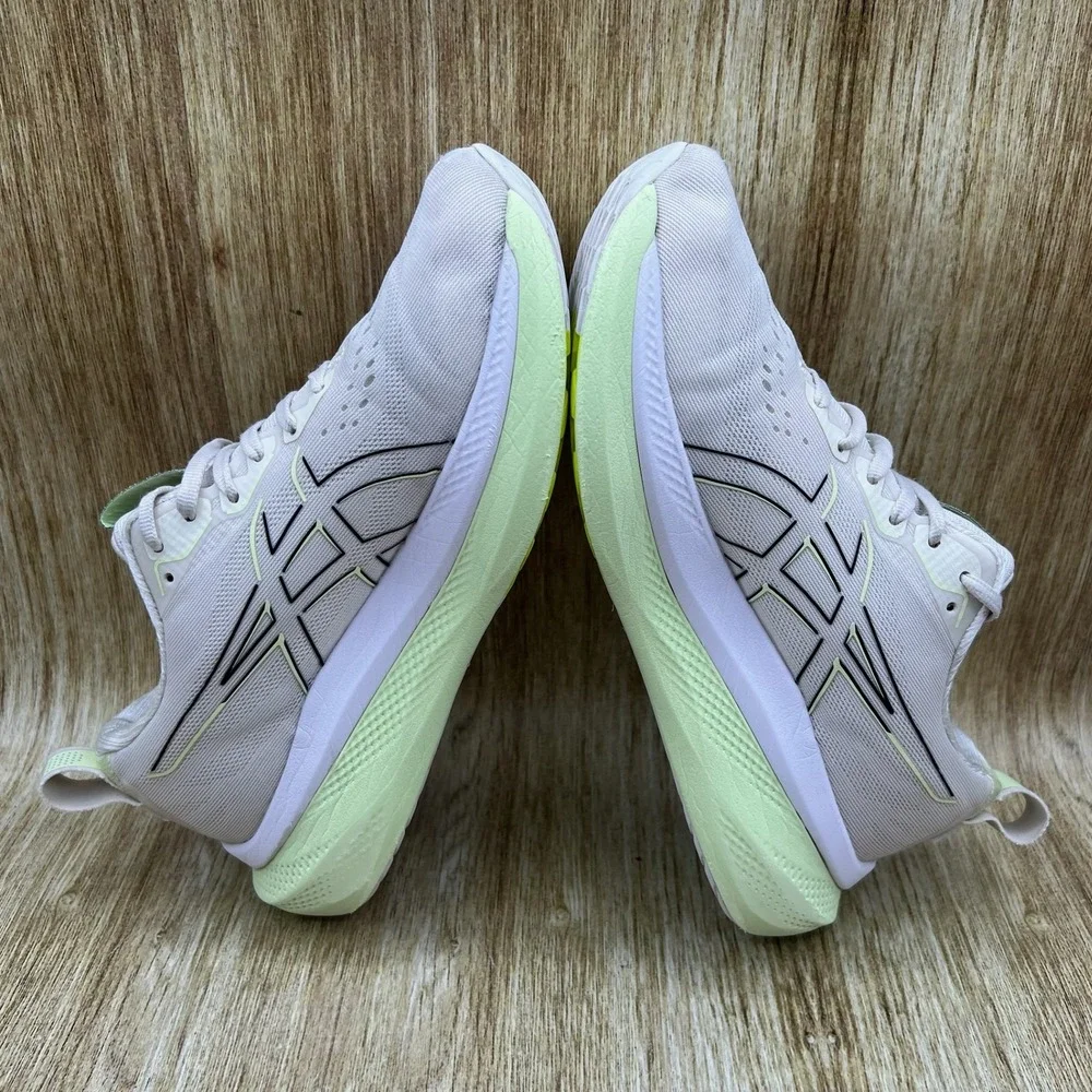ASICS Glideride Max Running Shoes Women's Size 8 Beige Tan Neon 1012B691